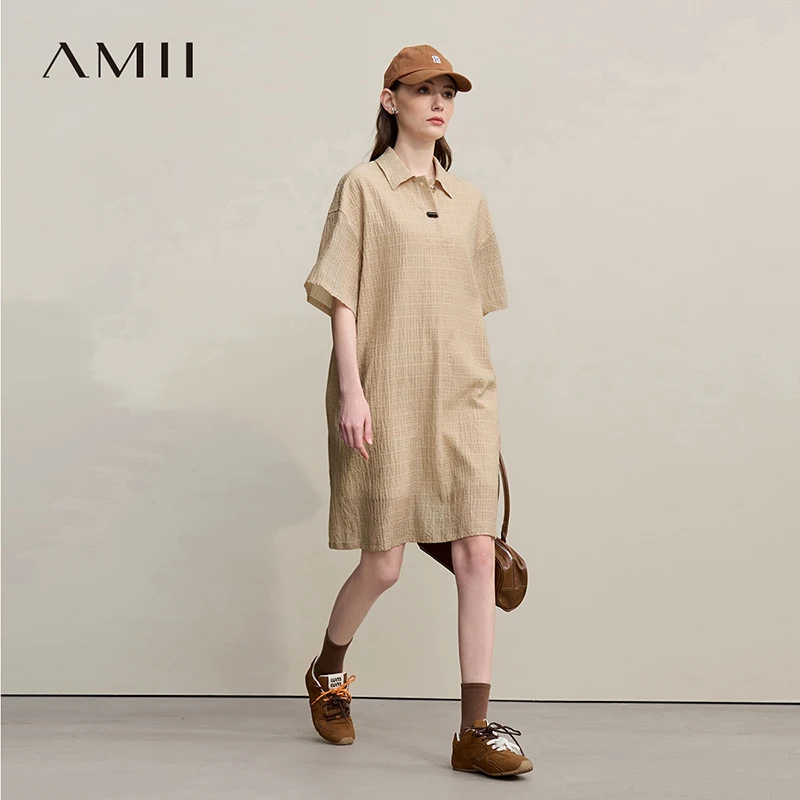 Amii Women's Dress 2026 Summer New Textured Plaid Lapel Collar Half Placket Drop Shoulder Casual Midi Dress For Women 12652034
Amii Women's Dress 2026 Summer New Textured Plaid Lapel Collar Half Placket Drop Shoulder Casual Midi Dress For Women 12652034