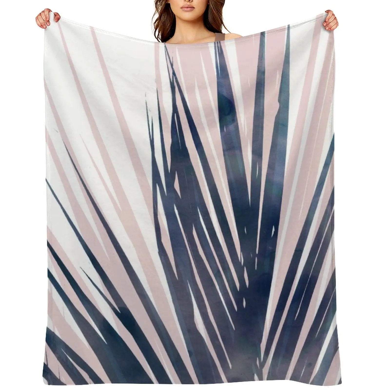 Contemporary Palm Leaf in Navy Blue and Blush Pink Throw Blanket Blankets For Sofas Extra Large Throw Nap Soft Plaid Blankets
Contemporary Palm Leaf in Navy Blue and Blush Pink Throw Blanket Blankets For Sofas Extra Large Throw Nap Soft Plaid Blankets