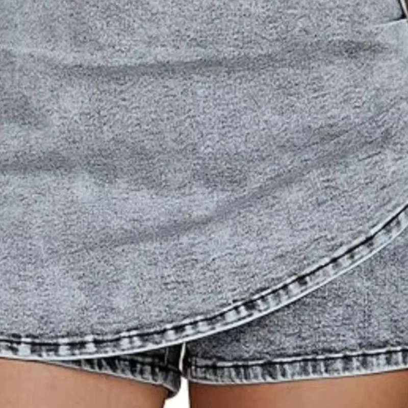 High Waist Shorts Women Faux Wrap Short Skirt, Moderate Thickness Stretchy Jean Skirt, Summer Casual Bodycon Mini Skirt
High Waist Shorts Women Faux Wrap Short Skirt, Moderate Thickness Stretchy Jean Skirt, Summer Casual Bodycon Mini Skirt