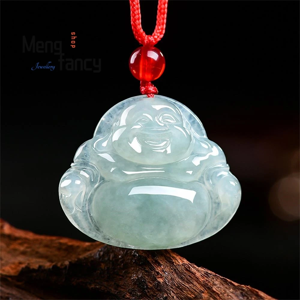 Natural Myanmar A-grade Jadeite Maitreya Buddha Ice Seed Jade Pendant National Style Buddhist Amulets High-grade Fashion Jewelry
Natural Myanmar A-grade Jadeite Maitreya Buddha Ice Seed Jade Pendant National Style Buddhist Amulets High-grade Fashion Jewelry
