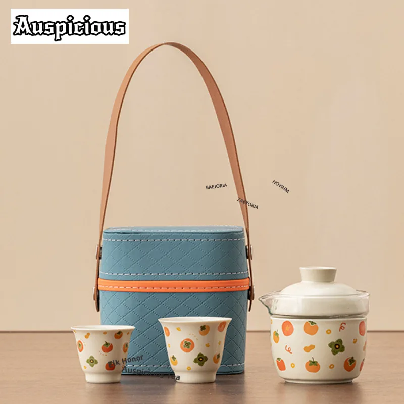 Persimmon Peanut Travel Tea Set Kit Elegant 1 Pot 3 Cups Tea Maker Organizer Portable Camping Stock Bags Drinkware Decoration
Persimmon Peanut Travel Tea Set Kit Elegant 1 Pot 3 Cups Tea Maker Organizer Portable Camping Stock Bags Drinkware Decoration