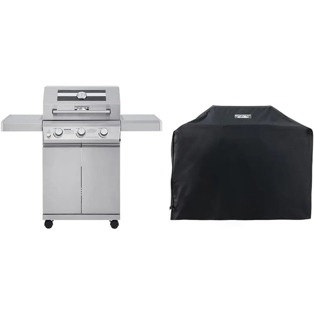 Larger 3-Burner Propane Gas Grills Barbeque Stainless Steel Heavy-Duty Cabinet Style with BBQ Cover (2 Items)
Larger 3-Burner Propane Gas Grills Barbeque Stainless Steel Heavy-Duty Cabinet Style with BBQ Cover (2 Items)
