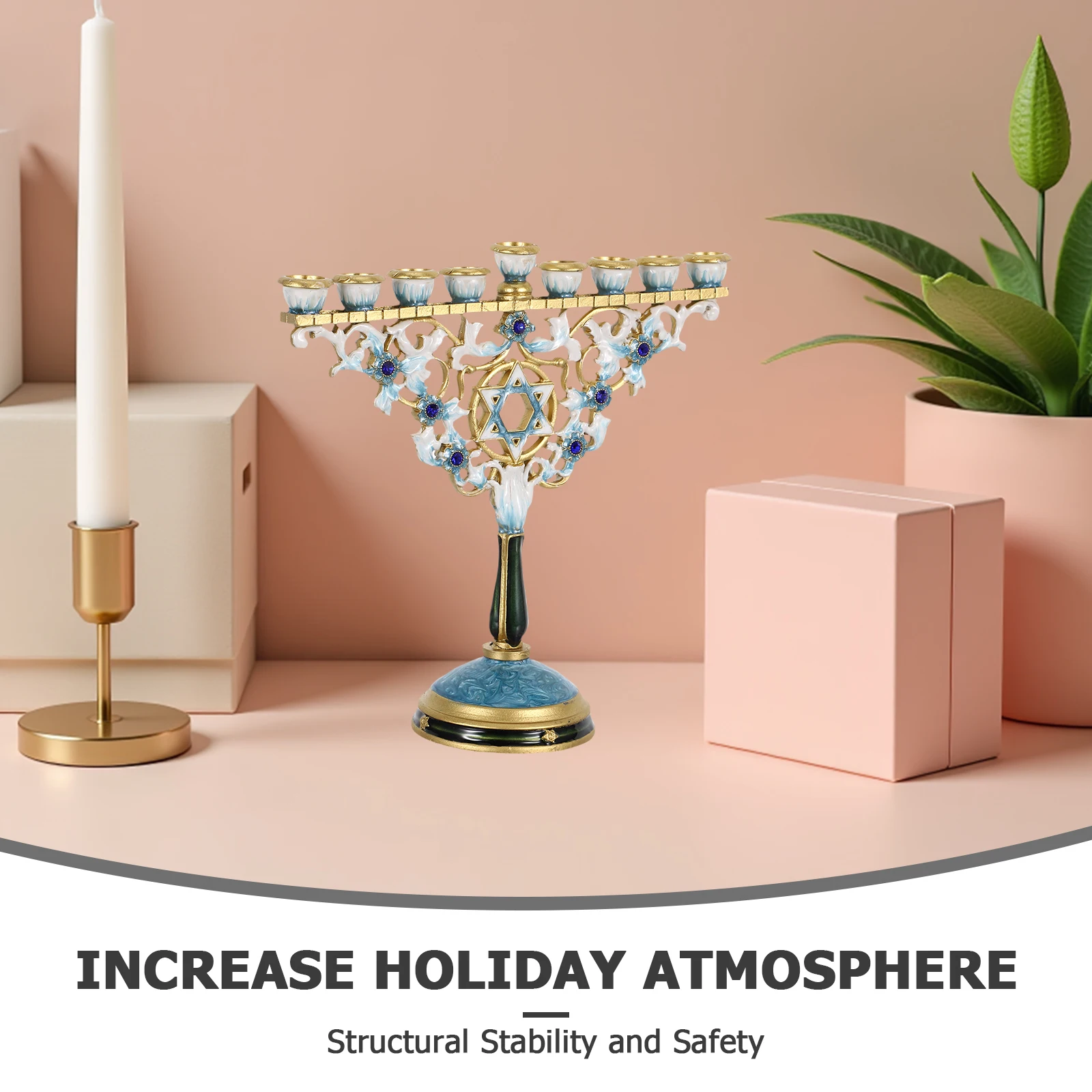 Enamel Hanukkah Menorah 9 Branch Menorahs for Chanukah Jewish Decoration Candle Holder Shabbat Table Centerpiece Decoration
Enamel Hanukkah Menorah 9 Branch Menorahs for Chanukah Jewish Decoration Candle Holder Shabbat Table Centerpiece Decoration