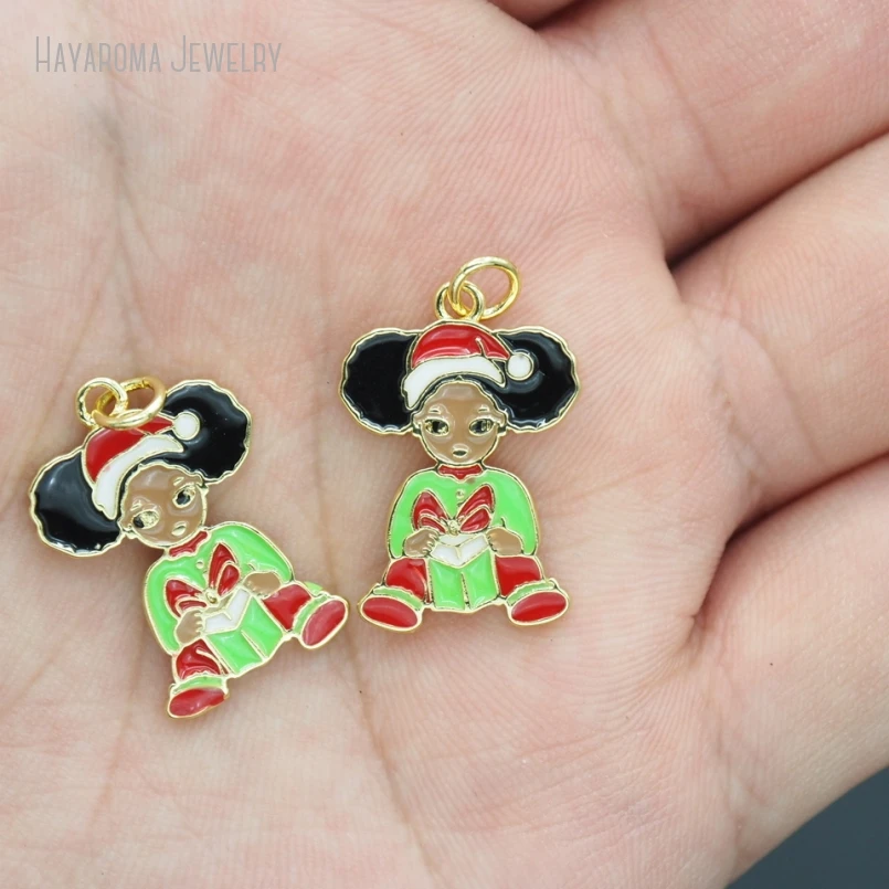 2Pcs Metal Copper Christmas Jewelry Girl Wholesale Gold Color Enamel Pendant PM52393
2Pcs Metal Copper Christmas Jewelry Girl Wholesale Gold Color Enamel Pendant PM52393