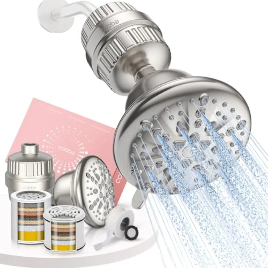 Luxury Double Filtered Shower Head, High Output 16+20 Stages 99% REMOVAL Shower Filters for Hard Water Removes Chlorine and Har
Luxury Double Filtered Shower Head, High Output 16+20 Stages 99% REMOVAL Shower Filters for Hard Water Removes Chlorine and Har