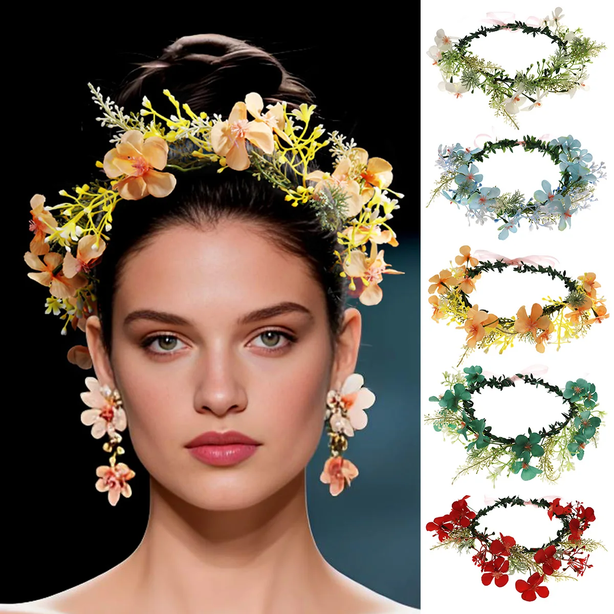 Fashion Romantic Simulated Flower Wreath Elegant Beach Hair Accessories For Women Bridal Wedding Hairbands Headpieces As Gifts
Fashion Romantic Simulated Flower Wreath Elegant Beach Hair Accessories For Women Bridal Wedding Hairbands Headpieces As Gifts