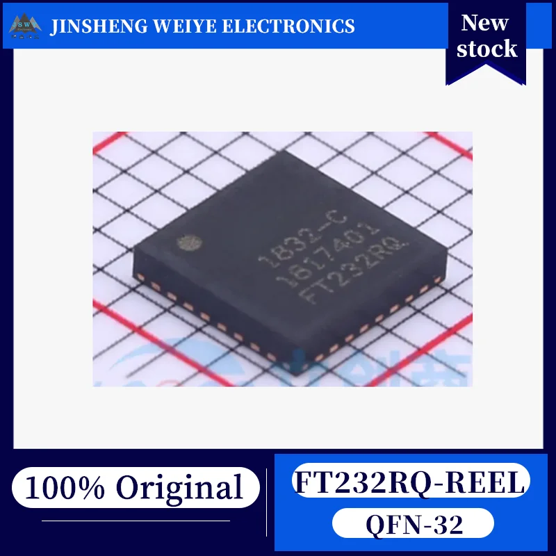 (5/50 pieces) FT232RQ-REEL FT232RQ QFN-32 USB to UART Bridge Chip, 100% New, Original, In Stock, Chipset
(5/50 pieces) FT232RQ-REEL FT232RQ QFN-32 USB to UART Bridge Chip, 100% New, Original, In Stock, Chipset