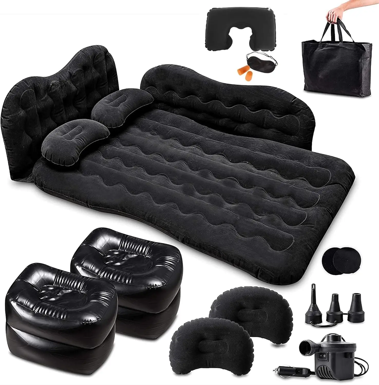 Автомобильный надувной матрас — надувная кровать на заднее сиденье для грузовика, внедорожника, автофургона — портативный спальный коврик для кемпинга с подушкой — уличная дорожная кровать
Автомобильный надувной матрас — надувная кровать на заднее сиденье для грузовика, внедорожника, автофургона — портативный спальный коврик для кемпинга с подушкой — уличная дорожная кровать