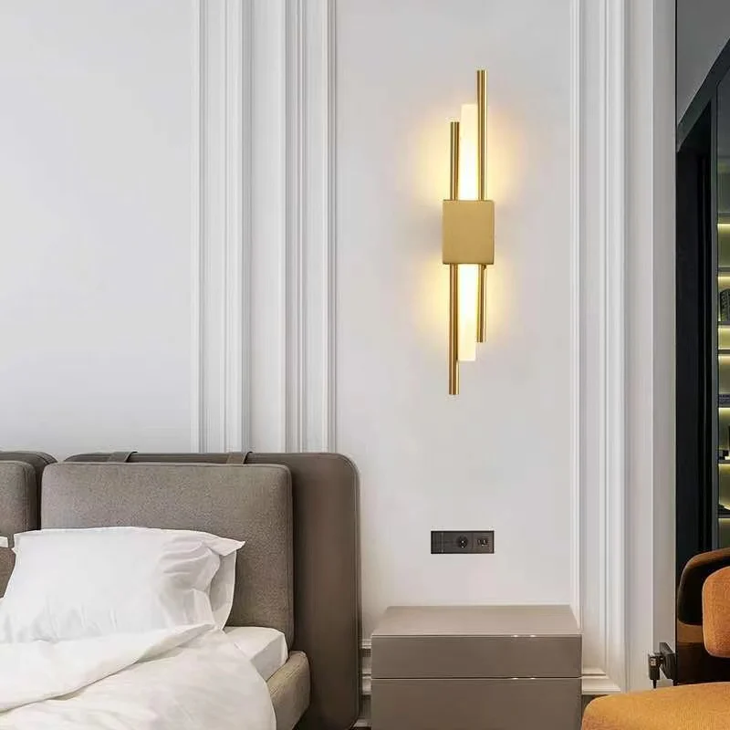 New nordic luxury art deco led gold copper bed side bedroom sconce modern tube living room wall lamps
New nordic luxury art deco led gold copper bed side bedroom sconce modern tube living room wall lamps