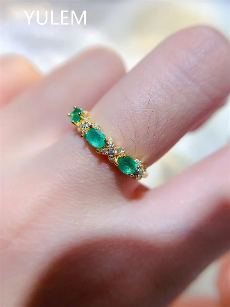 YULEM Natural 3x4mm Silver 925 Nautral Emerald Ring for Women Daily Wear Fine Jewelry
YULEM Natural 3x4mm Silver 925 Nautral Emerald Ring for Women Daily Wear Fine Jewelry