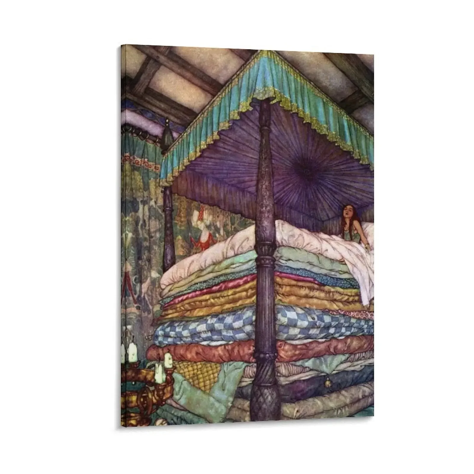 The Princess and the Pea (1911) - Edmund Dulac Canvas Painting wall decor Posters on the wall
The Princess and the Pea (1911) - Edmund Dulac Canvas Painting wall decor Posters on the wall