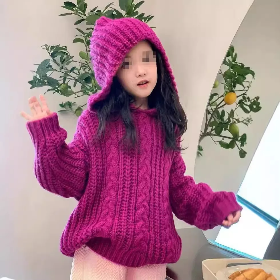 Baby Girl Top Girls Knitted Sweater 2024 New Children Autumn Korean Style Hooded Sweater Baby Knitted Fashion Durable Tops
Baby Girl Top Girls Knitted Sweater 2024 New Children Autumn Korean Style Hooded Sweater Baby Knitted Fashion Durable Tops