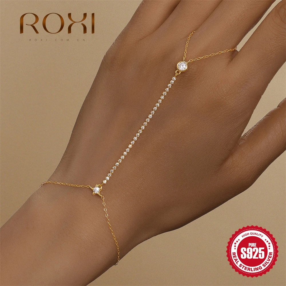 ROXI 925 Sterling Silver Evil eyes Blue/White Round Zircon Bracelet Finger Design For Women Hand Chain Bracelet Party Jewelry
ROXI 925 Sterling Silver Evil eyes Blue/White Round Zircon Bracelet Finger Design For Women Hand Chain Bracelet Party Jewelry