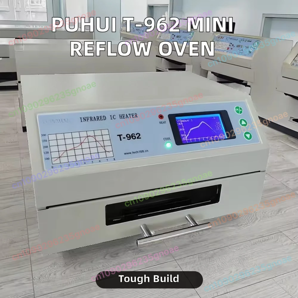 T-962 Desktop Infrared Reflow Oven - 800W IC Heater Soldering Machine for BGA/SMD/SMT Rework (180×235mm)
T-962 Desktop Infrared Reflow Oven - 800W IC Heater Soldering Machine for BGA/SMD/SMT Rework (180×235mm)