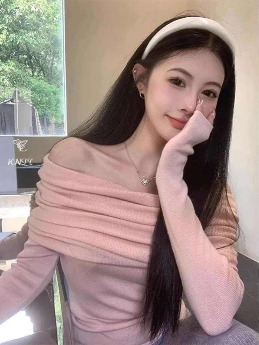 Slim Fit One Shoulder Pink Base Shirt Korean Style Commute Pure Color Long Sleeve Regular Length Casual Fashion Women's Top
Slim Fit One Shoulder Pink Base Shirt Korean Style Commute Pure Color Long Sleeve Regular Length Casual Fashion Women's Top