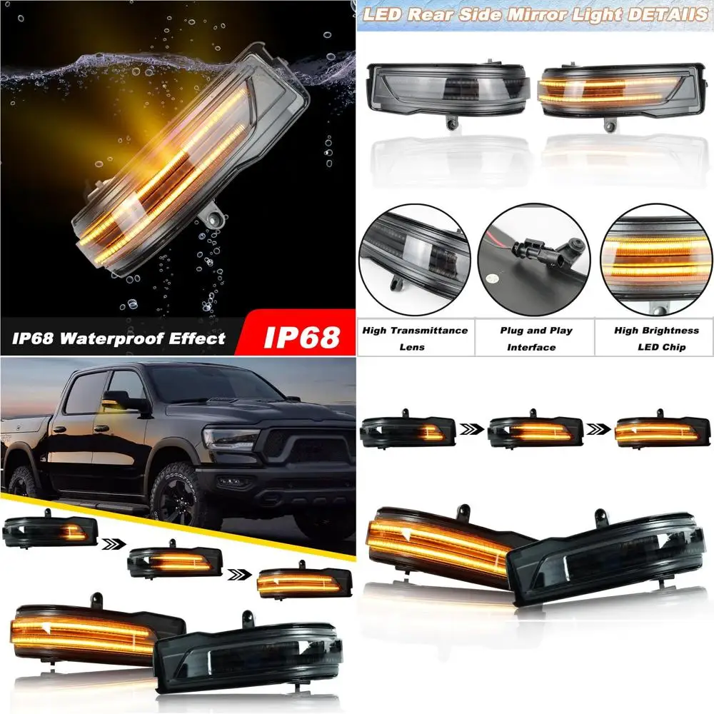 Amber Sequential LED Side Mirror Marker Lights for 2019-2024 Dodge Ram 1500 with Turn Signal Indicator Assembly
Amber Sequential LED Side Mirror Marker Lights for 2019-2024 Dodge Ram 1500 with Turn Signal Indicator Assembly
