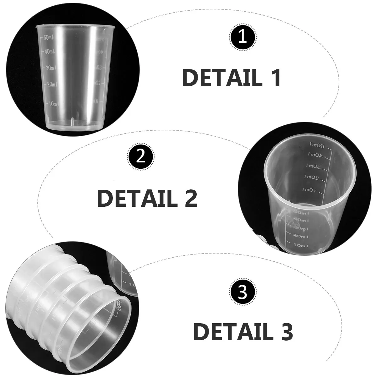 50ml Measuring Clear Plastic Scale Cup Disposable Baking Graduated Scale Sample Collection Cups Storage
50ml Measuring Clear Plastic Scale Cup Disposable Baking Graduated Scale Sample Collection Cups Storage