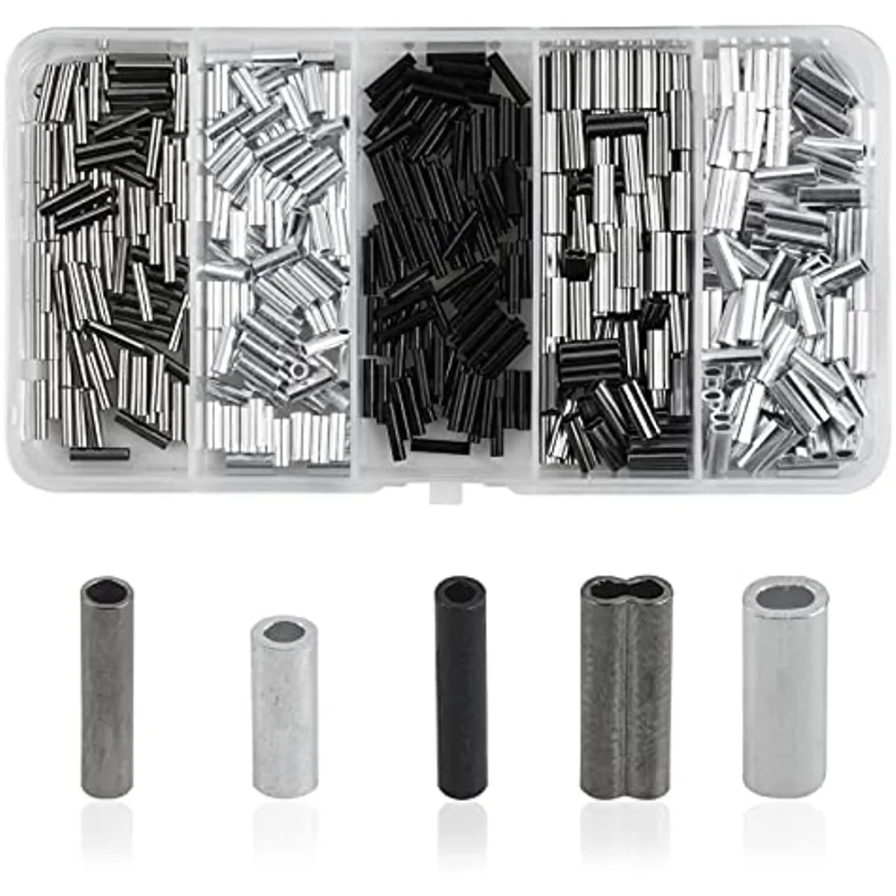 600PCS Fishing Crimp Sleeves Fishing Line Barrel Crimp Sleeves Kit Aluminum Copper Crimping Sleeve Tubes Fishing Leader rigging
600PCS Fishing Crimp Sleeves Fishing Line Barrel Crimp Sleeves Kit Aluminum Copper Crimping Sleeve Tubes Fishing Leader rigging