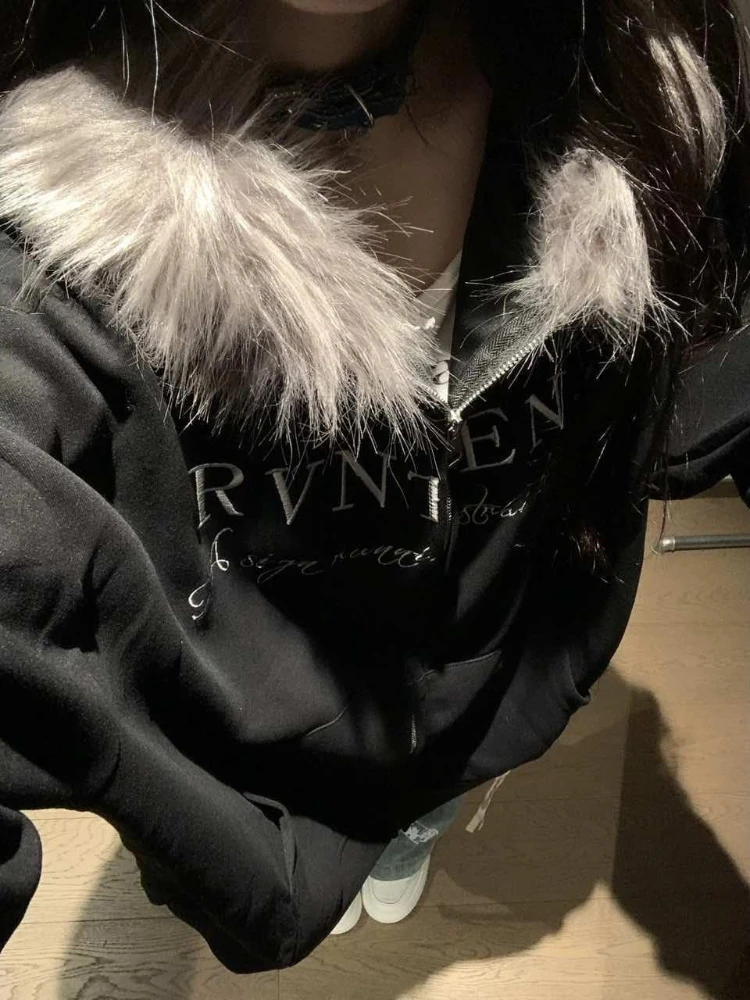 American Vintage Outwear Zipper Letter Pattern Long Sleeve Pure Color Fashion Pocket Subculture Fold Hooded Woamn 2025 Autumn
American Vintage Outwear Zipper Letter Pattern Long Sleeve Pure Color Fashion Pocket Subculture Fold Hooded Woamn 2025 Autumn