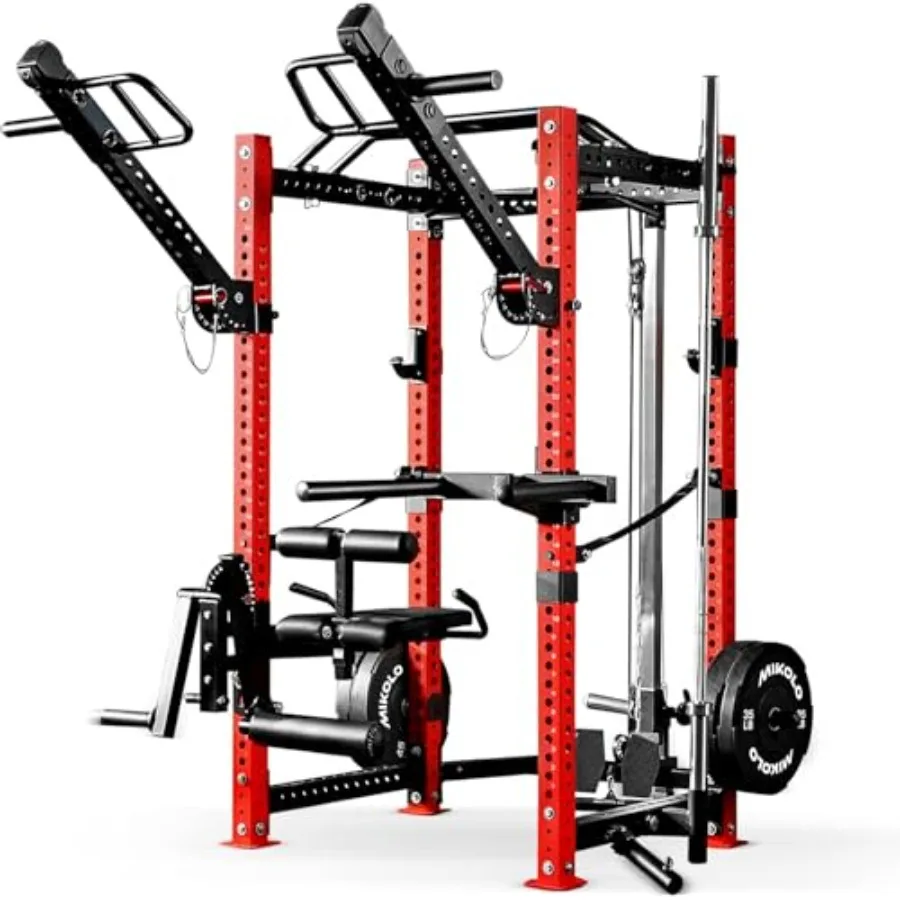 Home gym power cage: 3x3 steel, black, multi-function with LAT pulley system and 1500 lbs capacity
Home gym power cage: 3x3 steel, black, multi-function with LAT pulley system and 1500 lbs capacity