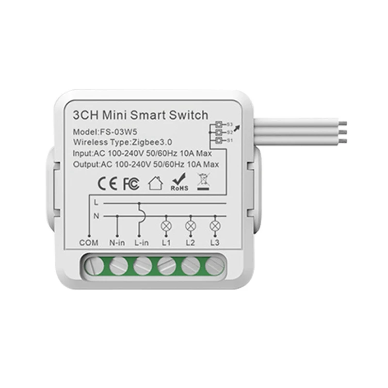 Zigbee Relay Switch Module 3 / 4 Channel AC100-240V Work With Alexa Home Mini Smart Switch Module B
Zigbee Relay Switch Module 3 / 4 Channel AC100-240V Work With Alexa Home Mini Smart Switch Module B