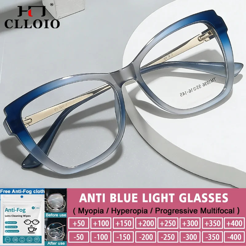 Очки CLLOIO в повседневном стиле, простая оправа «кошачий глаз», для коррекции близорукости и чтения, женские, увеличенная оправа, с защитой от синего света, прогрессивные
Очки CLLOIO в повседневном стиле, простая оправа «кошачий глаз», для коррекции близорукости и чтения, женские, увеличенная оправа, с защитой от синего света, прогрессивные