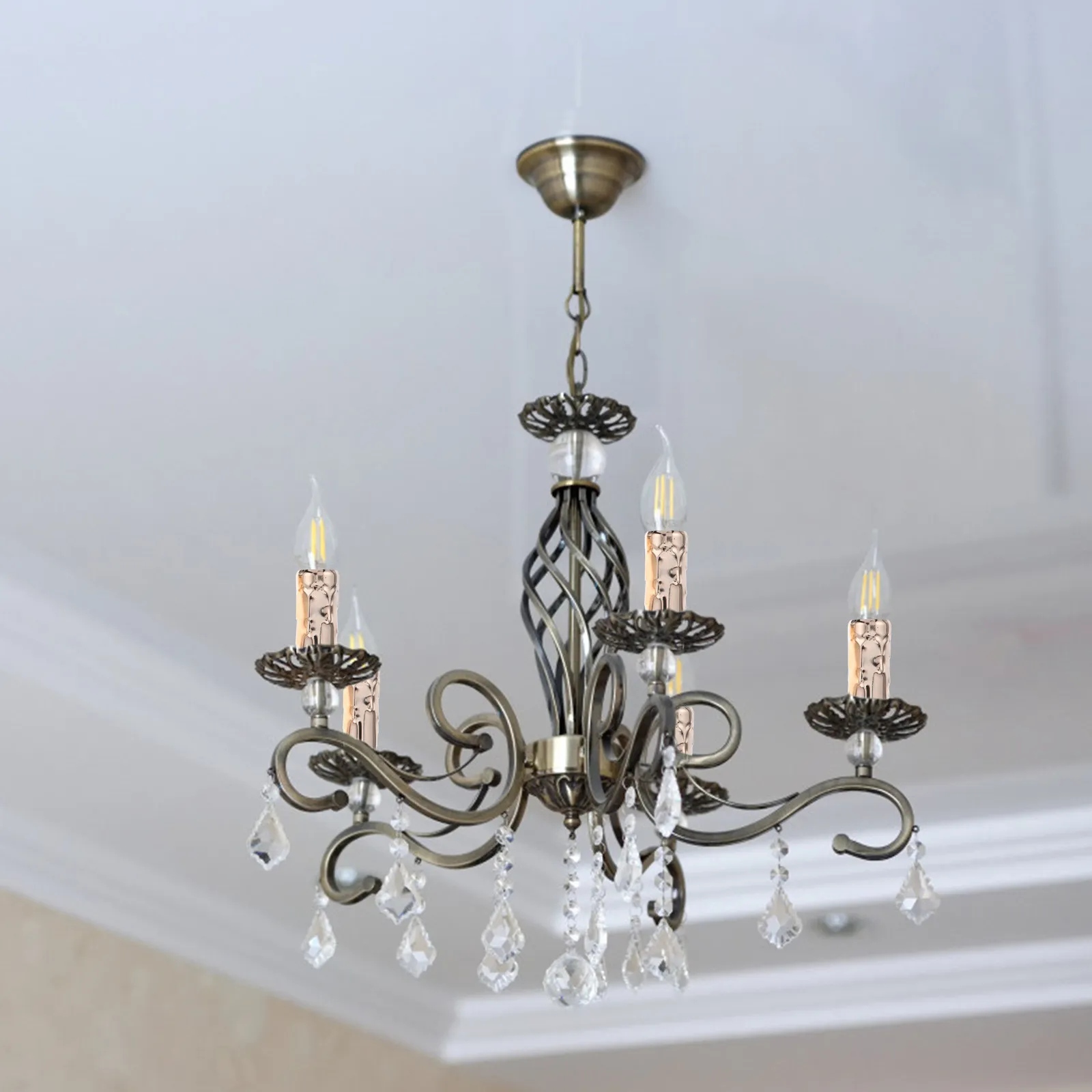 6Pcs Chandelier Lamp Holder Tube Sleeve Covers for European Crystal Chandelier E14 Base Socket Teardrop Design Iron
6Pcs Chandelier Lamp Holder Tube Sleeve Covers for European Crystal Chandelier E14 Base Socket Teardrop Design Iron