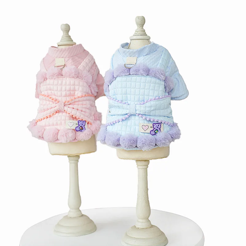 Pet clothing for autumn and winter, thickened and warm cotton clothes, small wool ball overalls, cat and poodle clothing
Pet clothing for autumn and winter, thickened and warm cotton clothes, small wool ball overalls, cat and poodle clothing