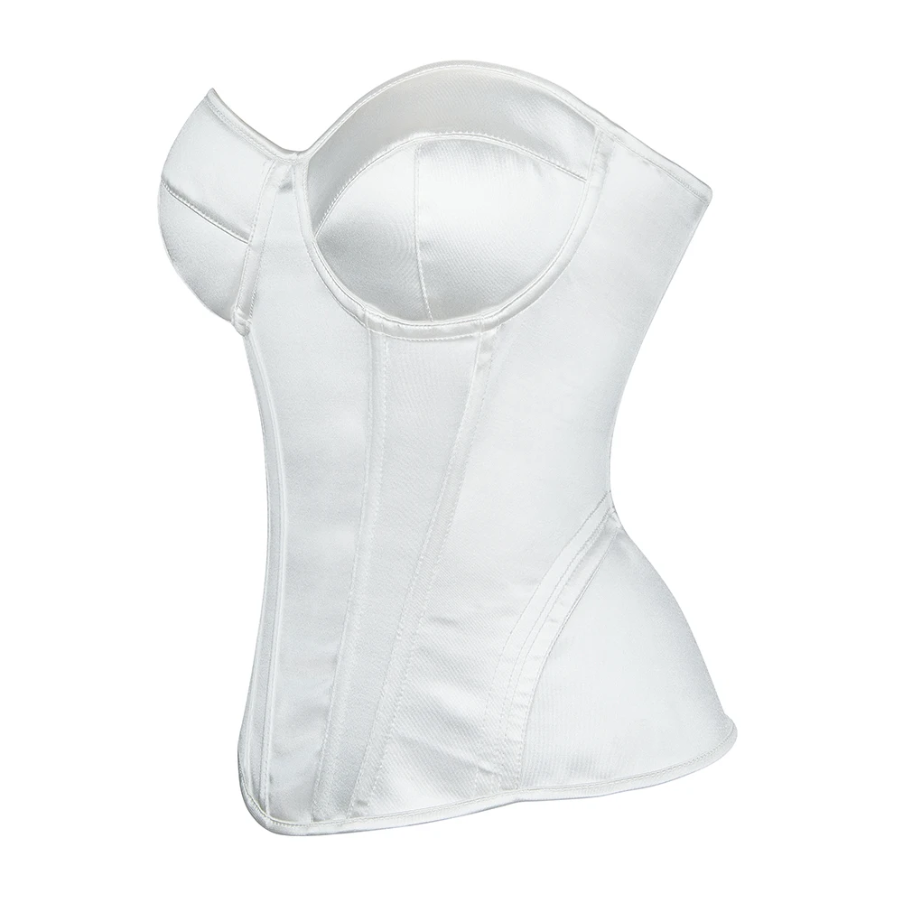White Overbust Corset With Bra Lace-Up Plastic Boned Bustier Top Push Up Korset Corselet
White Overbust Corset With Bra Lace-Up Plastic Boned Bustier Top Push Up Korset Corselet