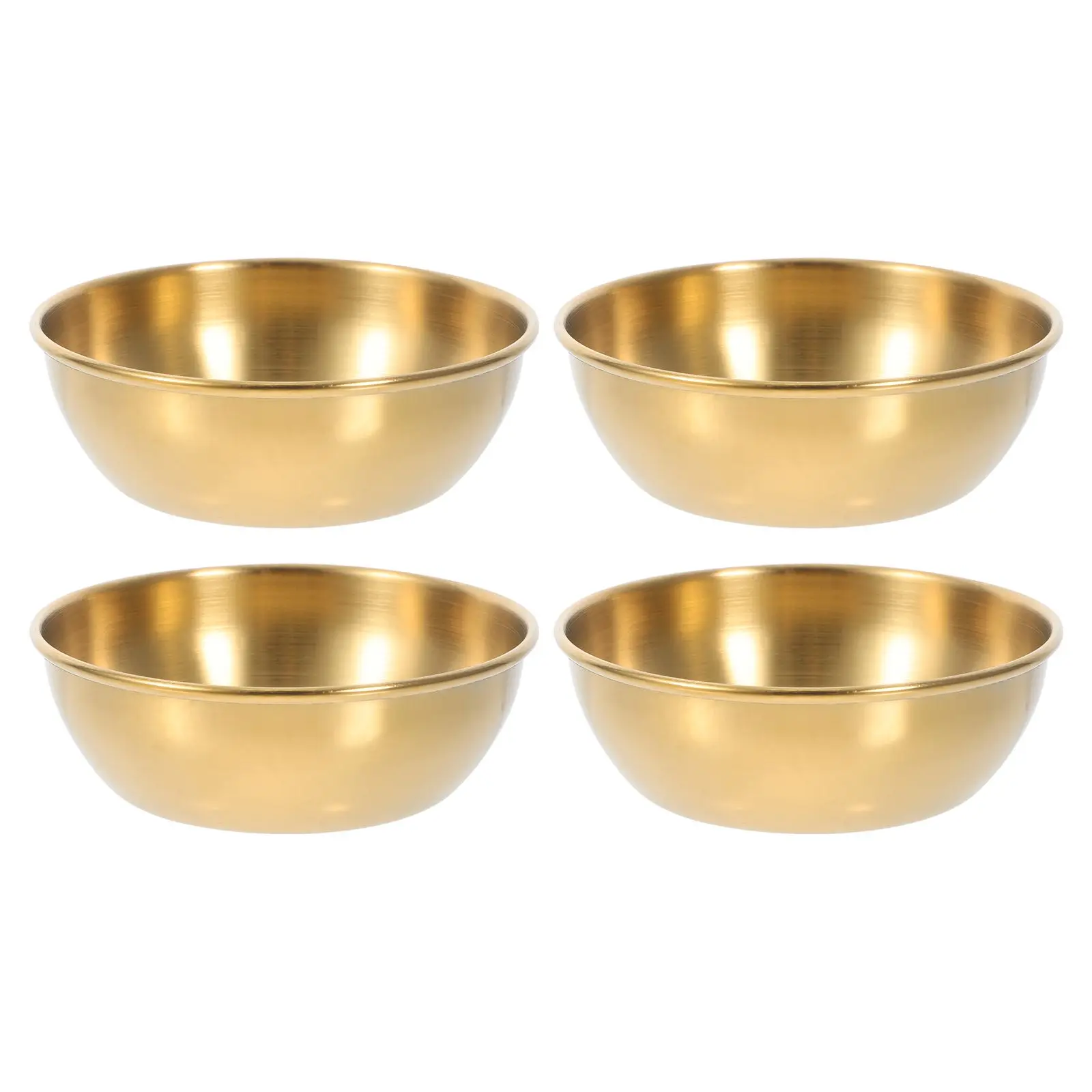 4 Pcs Stainless Steel Sauce Bowls Golden 8cm Dipping Cups Easy to Clean Stackable Small Metal Bowls for Home Use
4 Pcs Stainless Steel Sauce Bowls Golden 8cm Dipping Cups Easy to Clean Stackable Small Metal Bowls for Home Use