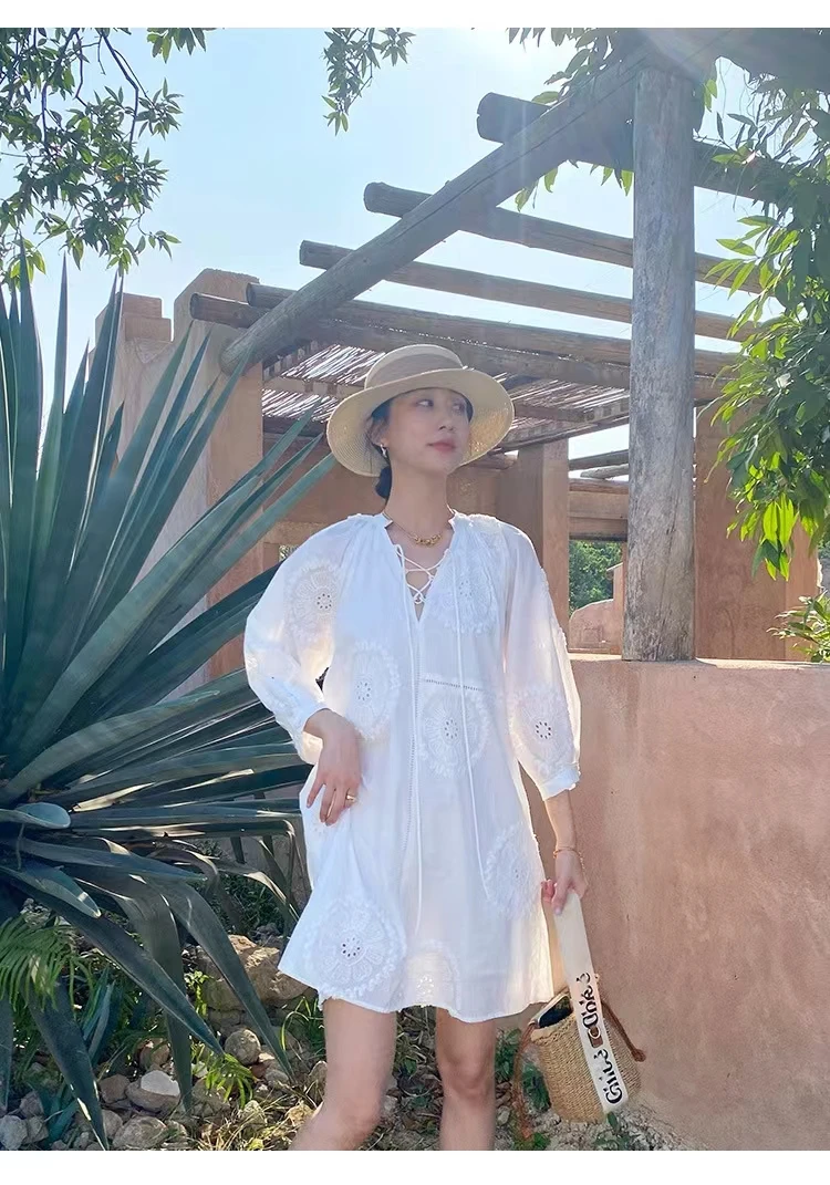 High Quality Dress 2024 For Women Elegant Embroidery Bandage Solid V-Neck Three Quarter Mini Sexy Party Club Summer
High Quality Dress 2024 For Women Elegant Embroidery Bandage Solid V-Neck Three Quarter Mini Sexy Party Club Summer
