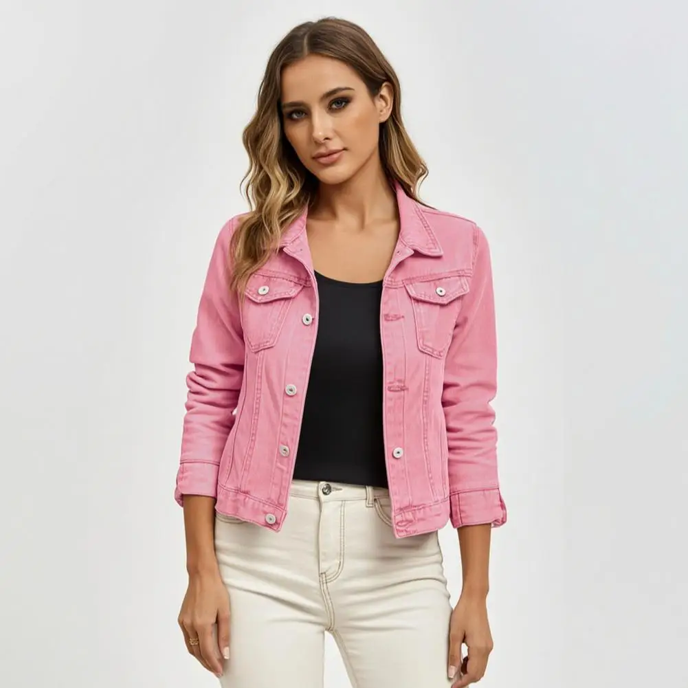 Women Lapel Jacket Women Denim Jacket Women's Long Sleeve Cropped Denim Jacket Button-down Jeans Coat with Pockets for Women
Women Lapel Jacket Women Denim Jacket Women's Long Sleeve Cropped Denim Jacket Button-down Jeans Coat with Pockets for Women