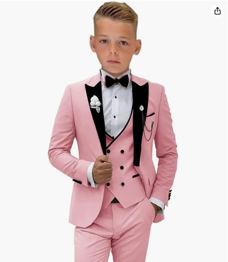 Pink Prom Suit for Boys 3 Piece Jacket Vest Pants Set Children Gift Peaked Lapel Blazer Kids Outfit Costume Birthday Party
Pink Prom Suit for Boys 3 Piece Jacket Vest Pants Set Children Gift Peaked Lapel Blazer Kids Outfit Costume Birthday Party