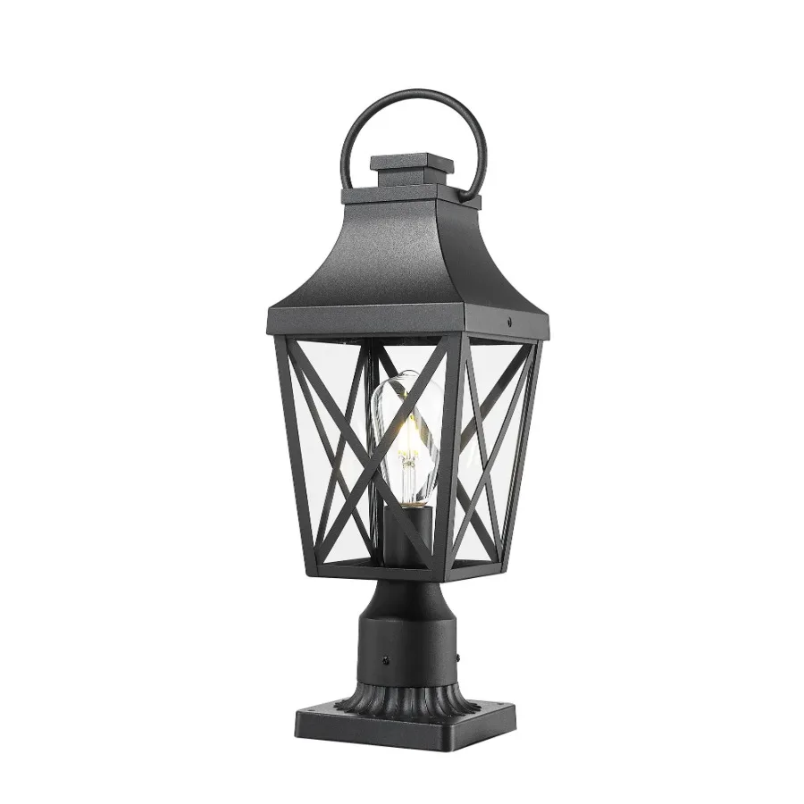 Outdoor Post Light Lamp Post Light Fixture Post Lantern with Pier Mount Base Textured Black 19.5in Suitable for Gardens Yards o
Outdoor Post Light Lamp Post Light Fixture Post Lantern with Pier Mount Base Textured Black 19.5in Suitable for Gardens Yards o