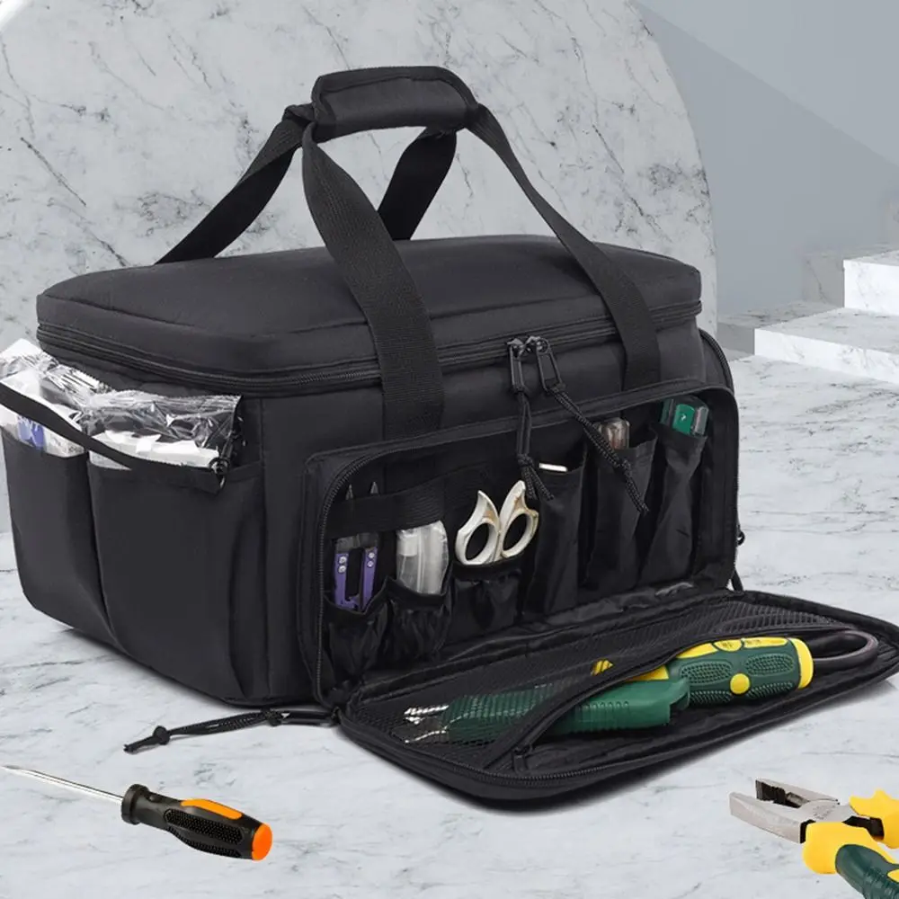 Multipocket Electrician Tool Tote Bag Oxford Cloth Wear-Resistant Tool Storage Bag with Handle Wide Mouth Garden Tool Handbag
Multipocket Electrician Tool Tote Bag Oxford Cloth Wear-Resistant Tool Storage Bag with Handle Wide Mouth Garden Tool Handbag