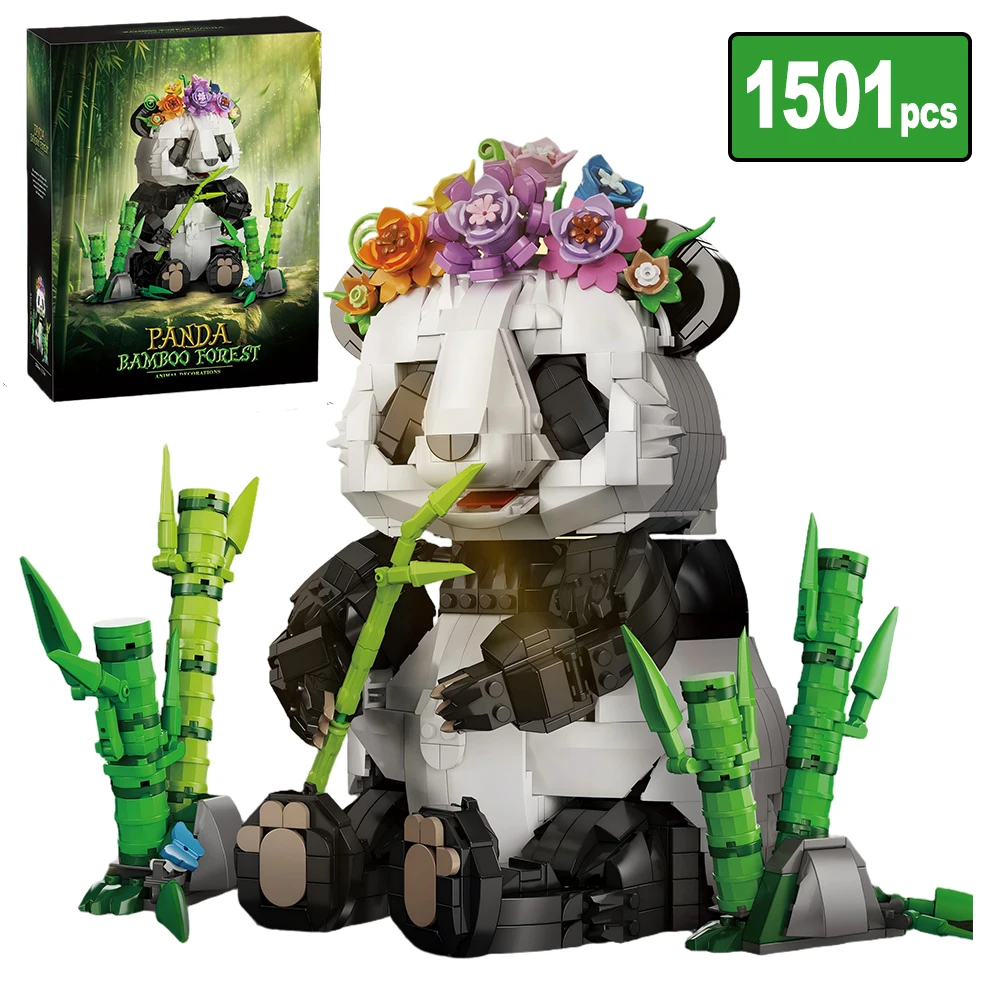 1501 деталей, серия MOC «Джунгли», строительные блоки, модель гигантской панды, що ест бамбук, развивающая игрушка-конструктор, подарок для детей
1501 деталей, серия MOC «Джунгли», строительные блоки, модель гигантской панды, що ест бамбук, развивающая игрушка-конструктор, подарок для детей