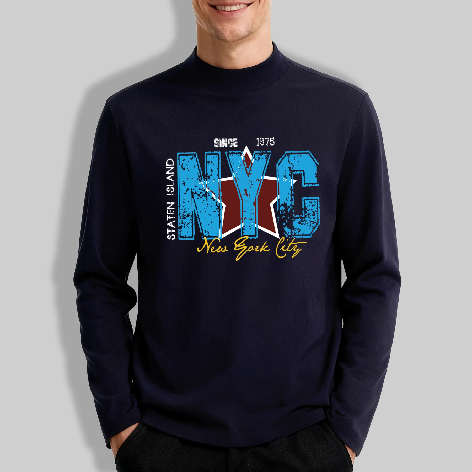 New York City Staten Island Since 1975 Men Leisurewear Fashion Mock Neck Shirts Autumn Warm Soft Top Unisex Elasticity Clothes
New York City Staten Island Since 1975 Men Leisurewear Fashion Mock Neck Shirts Autumn Warm Soft Top Unisex Elasticity Clothes