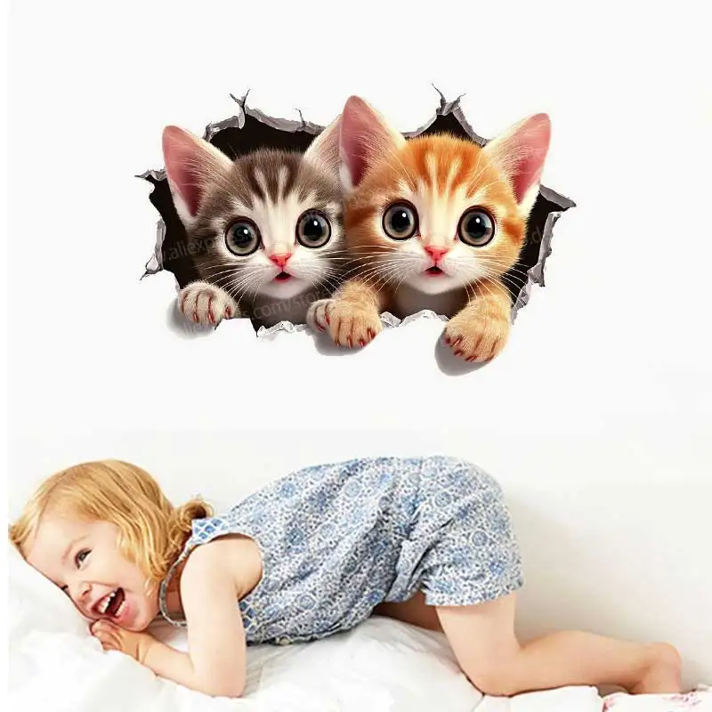 Cute Kitten Hole Wall Stickers Self-Adhesive Wallpaper for Bedroom Children's Room Home Decoration Mural Car Decoration AA99
Cute Kitten Hole Wall Stickers Self-Adhesive Wallpaper for Bedroom Children's Room Home Decoration Mural Car Decoration AA99