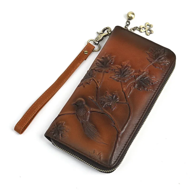 Luxury Top-Grain Cowhide Continental Wallet - Women's Spacious RFID-Blocking Zippered Clutch, Long Genuine Leather Organizer
Luxury Top-Grain Cowhide Continental Wallet - Women's Spacious RFID-Blocking Zippered Clutch, Long Genuine Leather Organizer