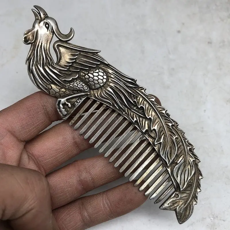 Vintage Silver Plated Brass Comb Phoenix Design Qing Style Ethnic Ornament
Vintage Silver Plated Brass Comb Phoenix Design Qing Style Ethnic Ornament