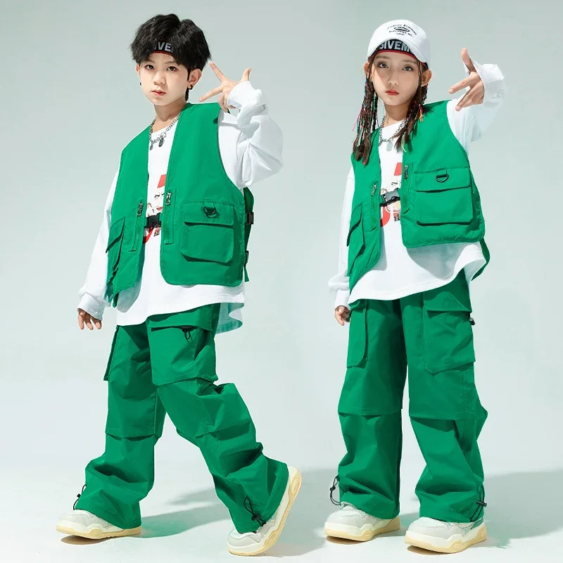 Green Hip Hop Clothing Girls Solid Vest Cagro Pants Boys Street Dance Joggers Child Streetwear Kids Costumes Jazz Stage Clothes
Green Hip Hop Clothing Girls Solid Vest Cagro Pants Boys Street Dance Joggers Child Streetwear Kids Costumes Jazz Stage Clothes