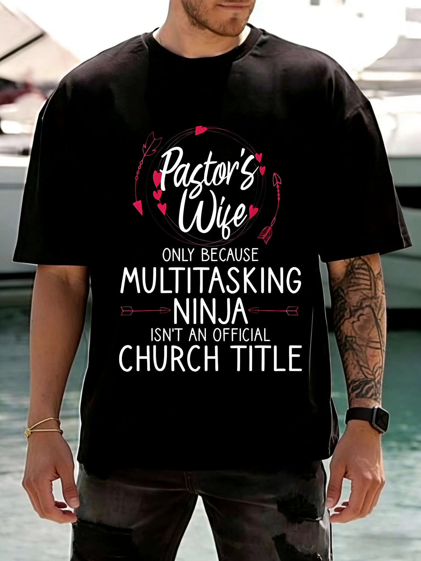 Mens Funny Printed Cotton T Shirt - Pastor's Wife Multitasking Ninja Graphic Tee for Men (Casual Summer Everyday)
Mens Funny Printed Cotton T Shirt - Pastor's Wife Multitasking Ninja Graphic Tee for Men (Casual Summer Everyday)