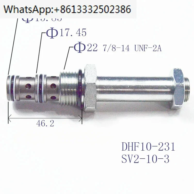 DHF10-231 Двухпозиционный трехходовой резьбовой вставной клапан Электромагнитный направленный гидравлический клапан SV2-10-3
DHF10-231 Двухпозиционный трехходовой резьбовой вставной клапан Электромагнитный направленный гидравлический клапан SV2-10-3