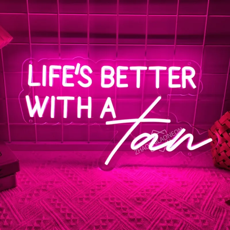 Life's Better with A Tan Neon Sign Tanning Salon Wall Decor LED Lights Beauty Salon Decoration Spa Studio Neon Light Sign
Life's Better with A Tan Neon Sign Tanning Salon Wall Decor LED Lights Beauty Salon Decoration Spa Studio Neon Light Sign