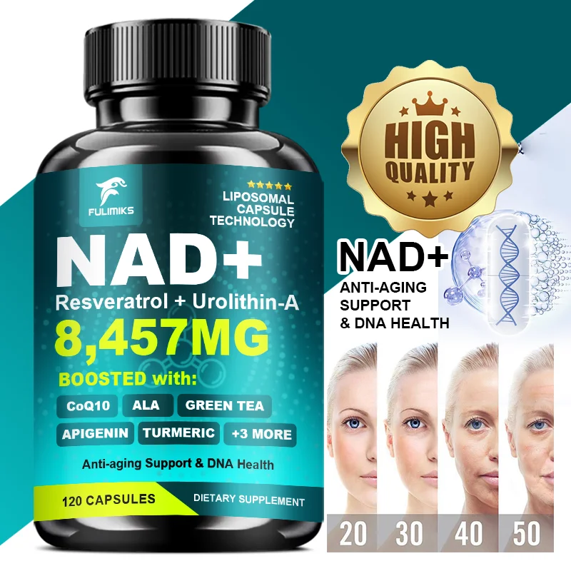 NAD+ Resveratrol Urolithin-A Supplement, Enhances Cellular Vitality, Promotes Cell Repair, Anti-Aging, Boost Energy and Focus
NAD+ Resveratrol Urolithin-A Supplement, Enhances Cellular Vitality, Promotes Cell Repair, Anti-Aging, Boost Energy and Focus