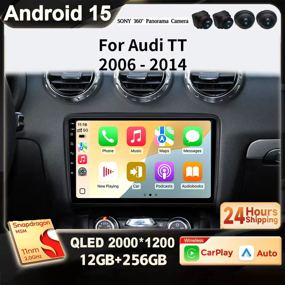 Сенсорный экран Android 15 2K QLED для Audi TT MK2 8J 2006-2014, авторадио, автомобильный мультимедийный видеоплеер, 5G, WIFI BT, GPS-навигация
Сенсорный экран Android 15 2K QLED для Audi TT MK2 8J 2006-2014, авторадио, автомобильный мультимедийный видеоплеер, 5G, WIFI BT, GPS-навигация