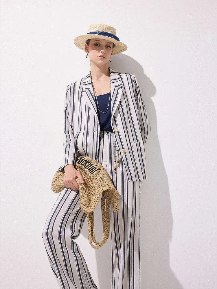 Blanini Two-Tone Island Color Woven Cotton Linen Stripe Suit Jaet Pants European Sle Loose Fit Women's Busin Faion
Blanini Two-Tone Island Color Woven Cotton Linen Stripe Suit Jaet Pants European Sle Loose Fit Women's Busin Faion