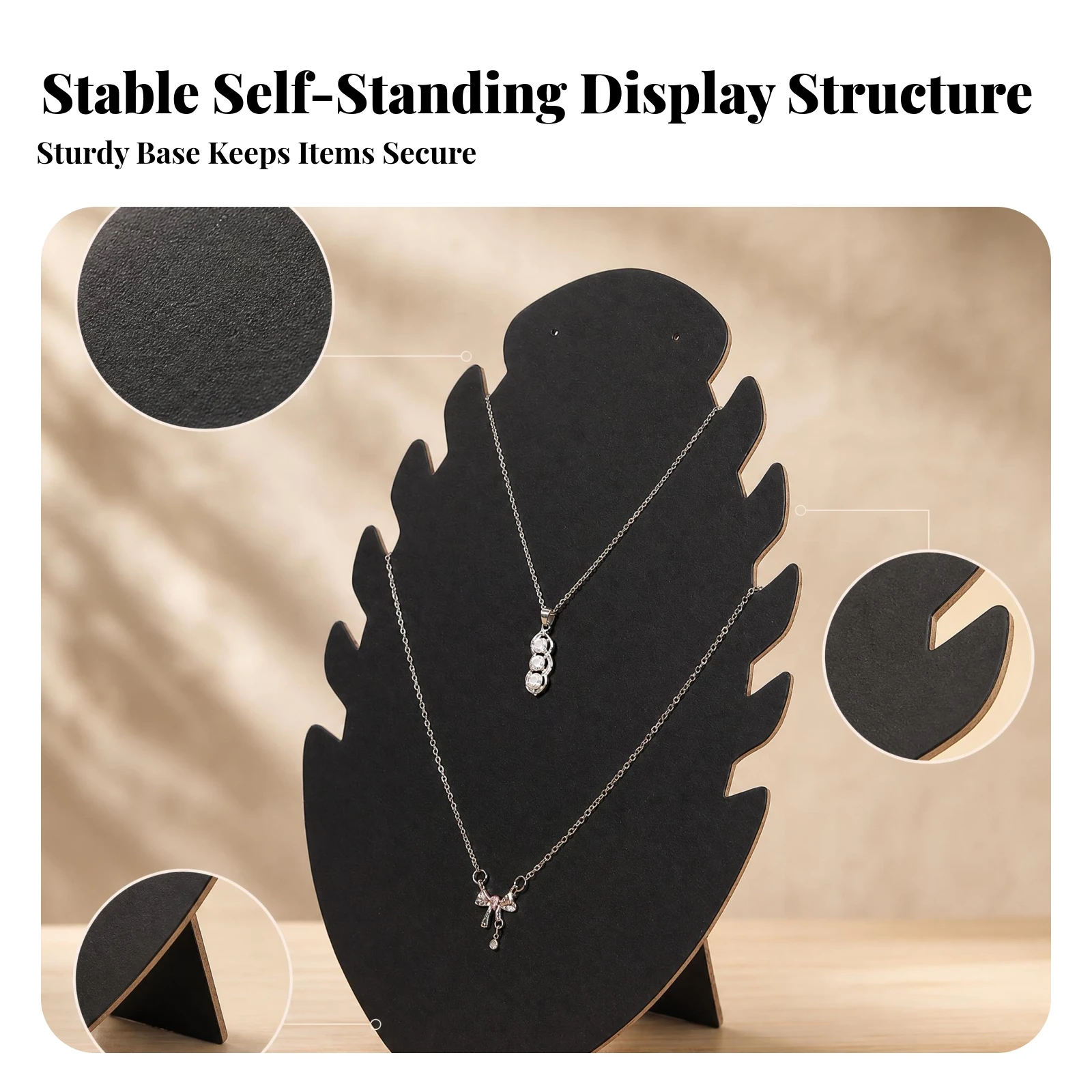 Flame-Shaped Necklace Stand Freestanding Fold-out Necklace Display Board Jewelry Display Stand Layered Leaf Edge for Counter
Flame-Shaped Necklace Stand Freestanding Fold-out Necklace Display Board Jewelry Display Stand Layered Leaf Edge for Counter
