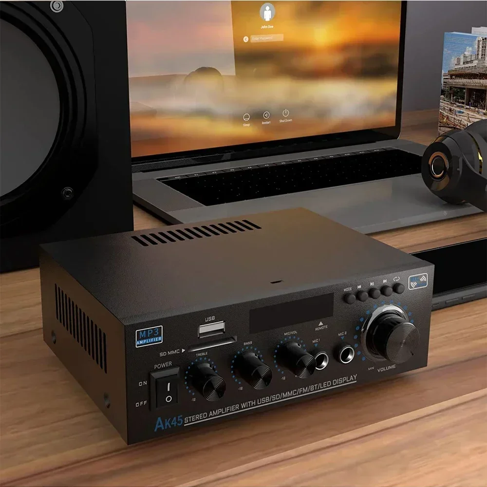 Цифровой Hi-Fi усилитель AK45, 2,0 каналов, 400Wx2, Hi-Fi стереоусилитель, приемник, 90-240 В переменного тока, совместим с Bluetooth, 5,0 для дома и автомобиля
Цифровой Hi-Fi усилитель AK45, 2,0 каналов, 400Wx2, Hi-Fi стереоусилитель, приемник, 90-240 В переменного тока, совместим с Bluetooth, 5,0 для дома и автомобиля