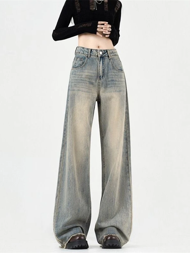 WCFCX STUDIO Women's American Vintage Blue Jeans High Waist Fashion Streetwear Wide Leg Pants Female Straight Denim Trousers
WCFCX STUDIO Women's American Vintage Blue Jeans High Waist Fashion Streetwear Wide Leg Pants Female Straight Denim Trousers